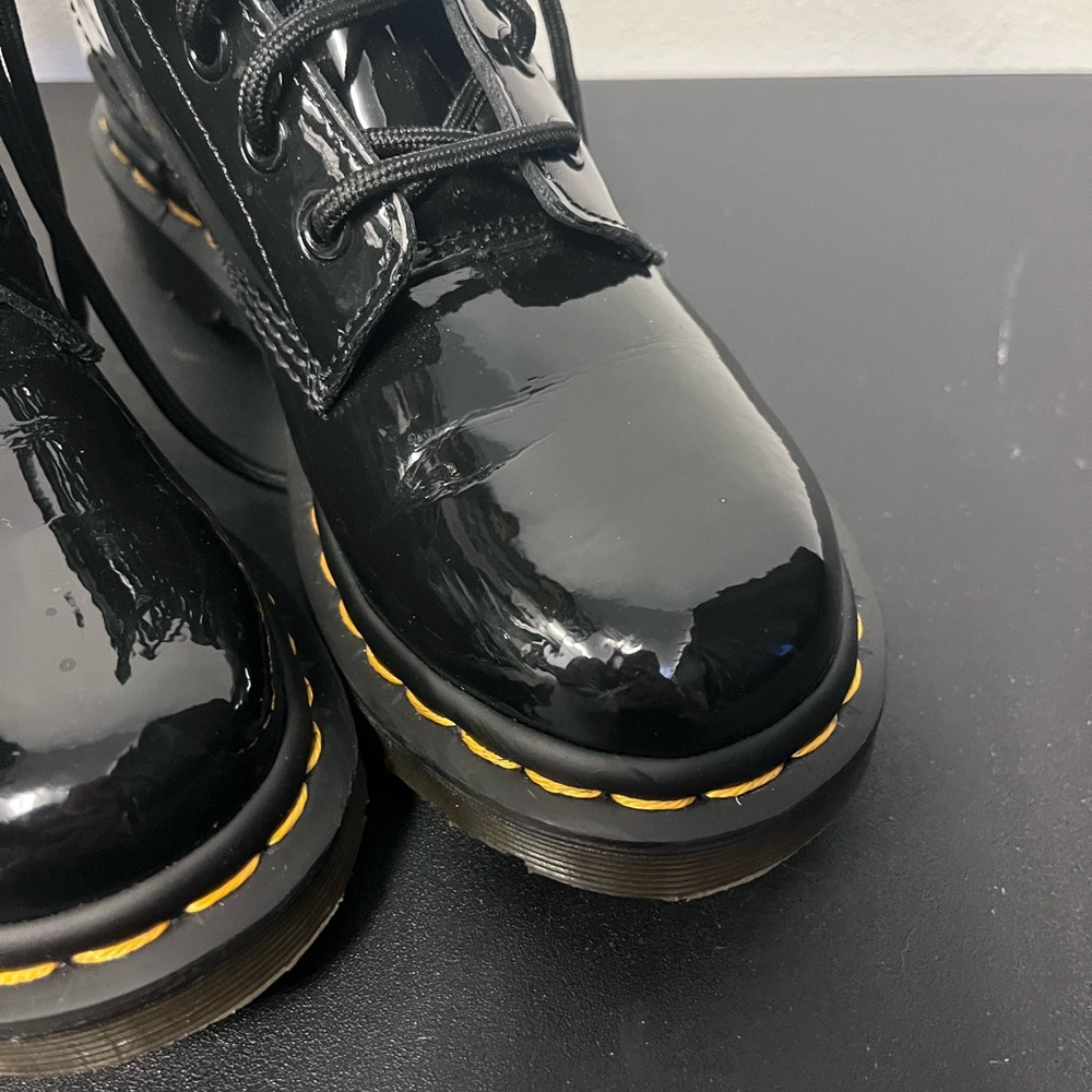 Dr. Martens Doc 1460 W Boots Black Patent Leather Size 6 - Picture 6 of 13